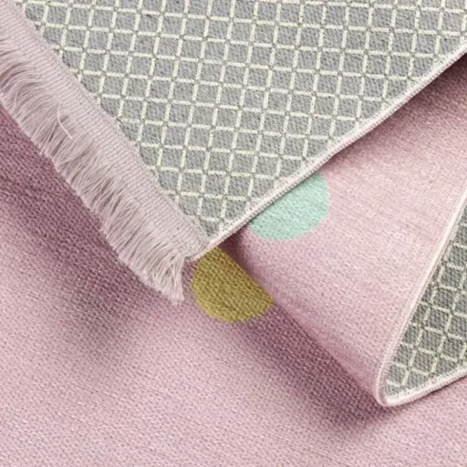 Livone kindertapijt afwasbaar roze stippen kleurrijk, Tapijtmaat: 140 x 190 cm