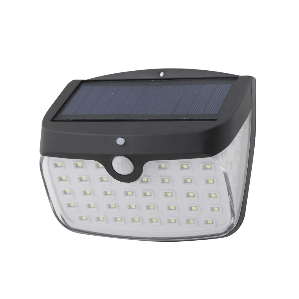 Solar wall light with motion sensor