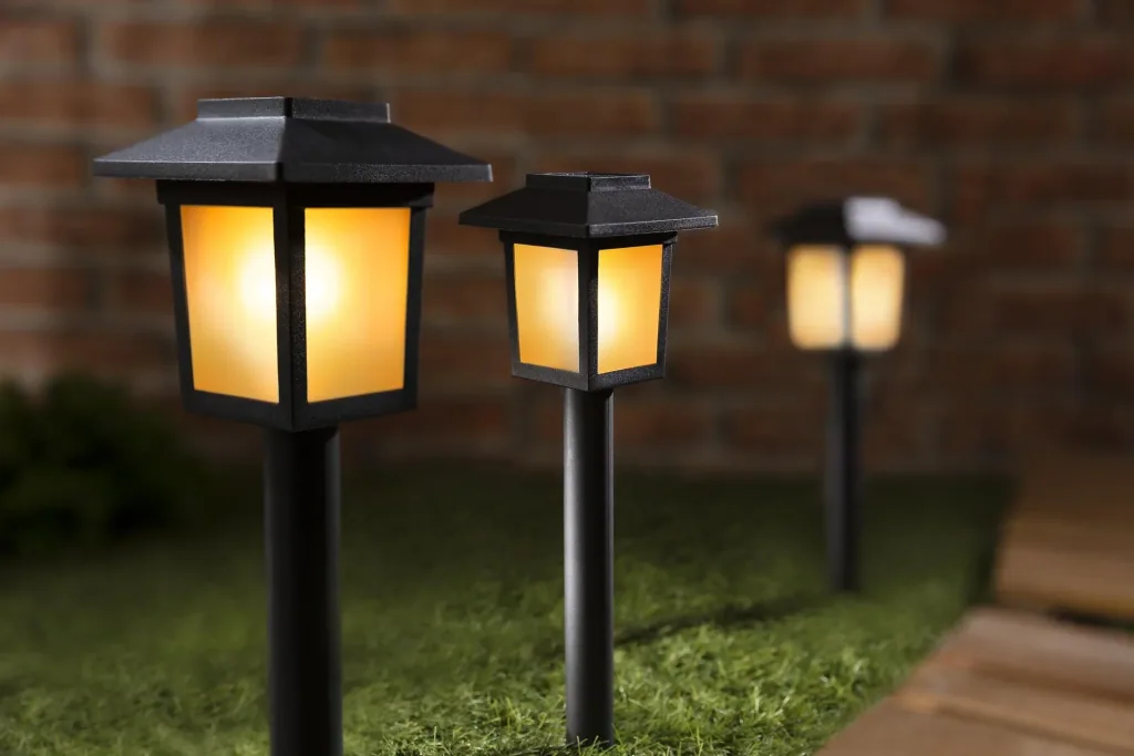 Zonnelantaarn met vlameffect, set van 3 stuks
