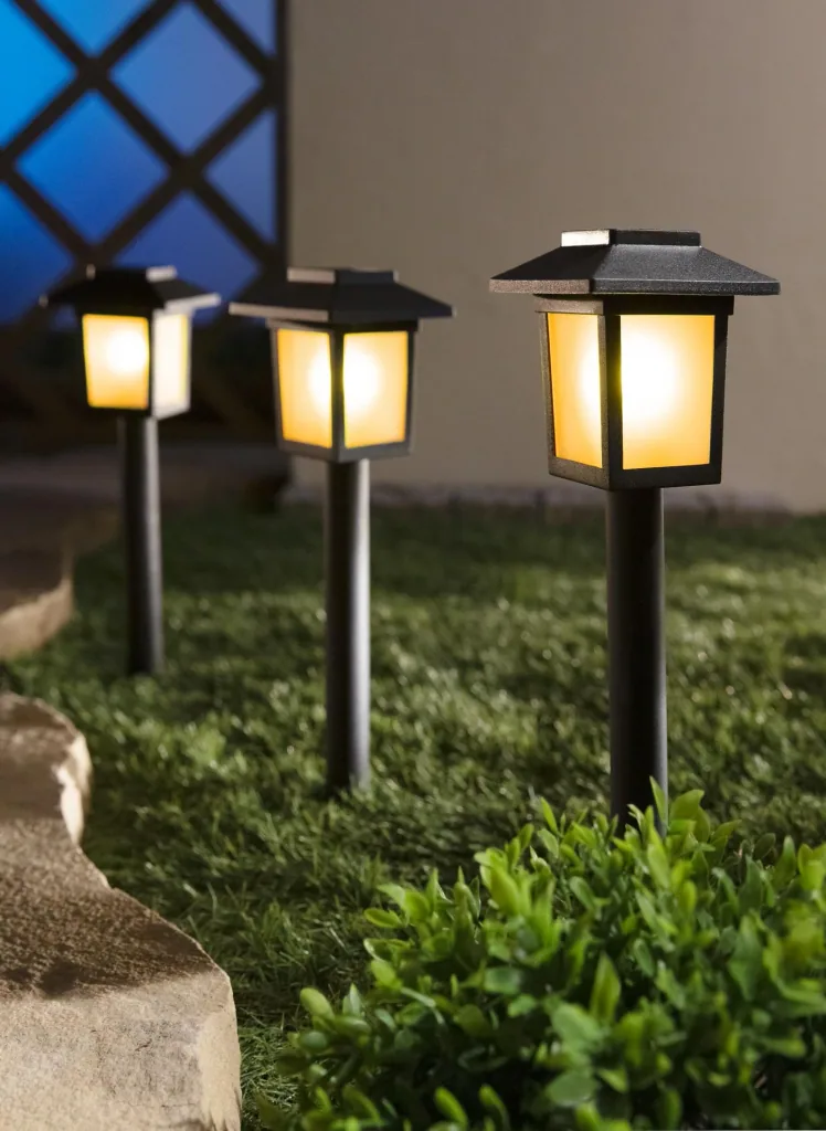Zonnelantaarn met vlameffect, set van 3 stuks