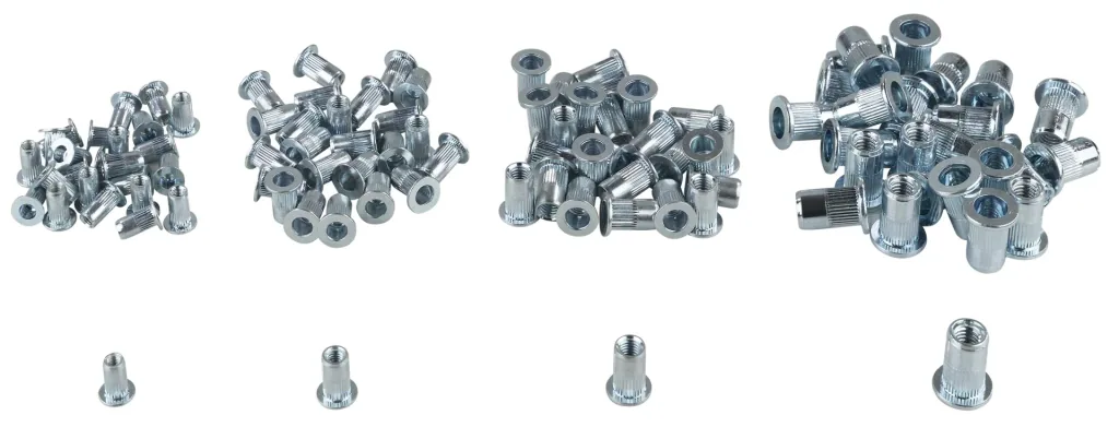 Set blindklinkmoeren 100 stuks - M3, M4, M5, M6 25 stuks per maat