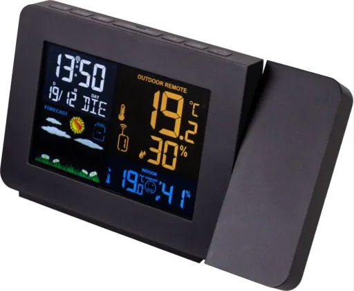 Weerstation met LED-projectie