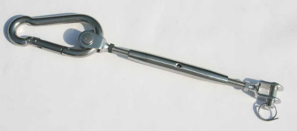 Karabijnhaak 4 mm roestvrij staal A4