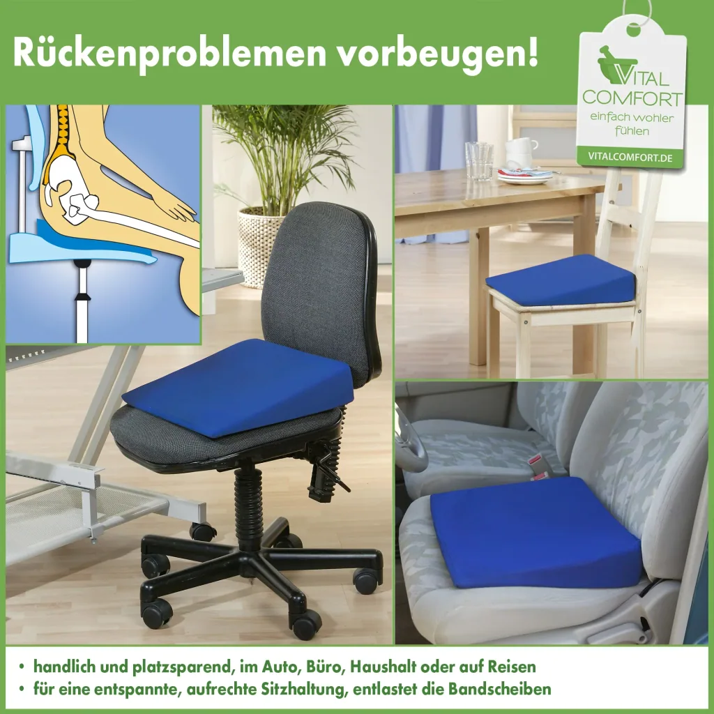 Autostoelkussen wig met hoes, blauw