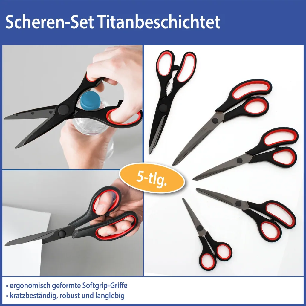 Scharen - Set, titanium gecoat, 5-delige