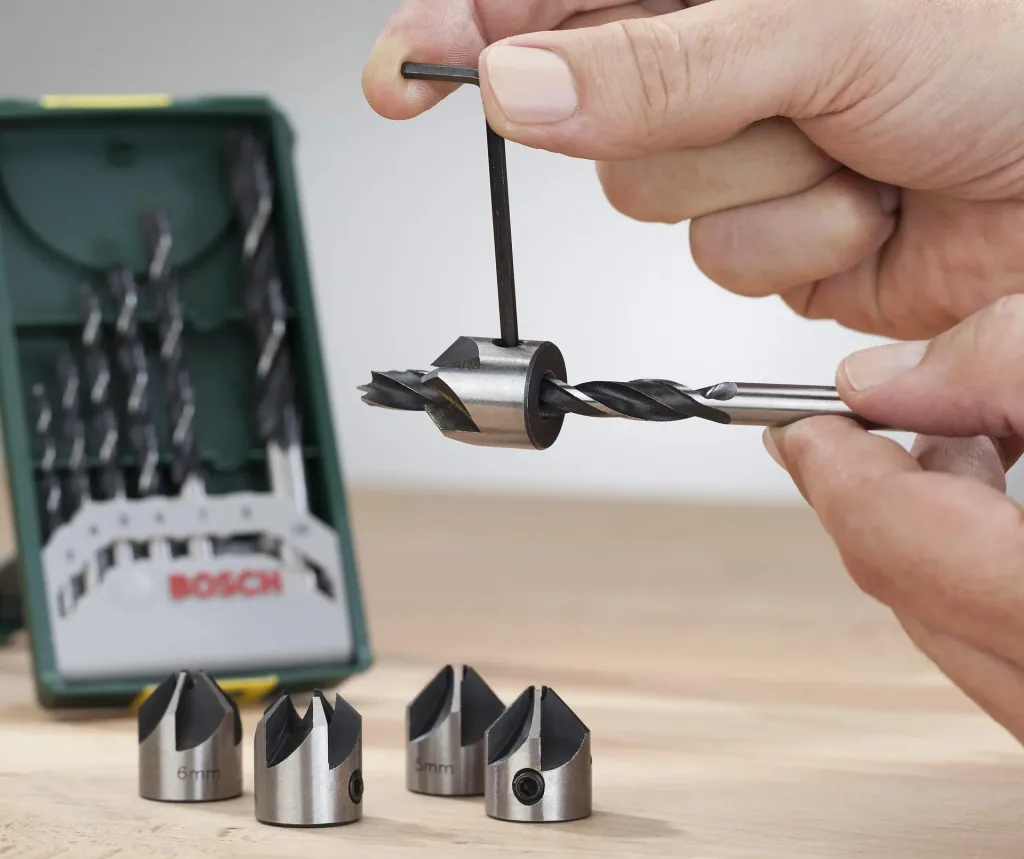 Countersink bit set for drills, 5 pieces