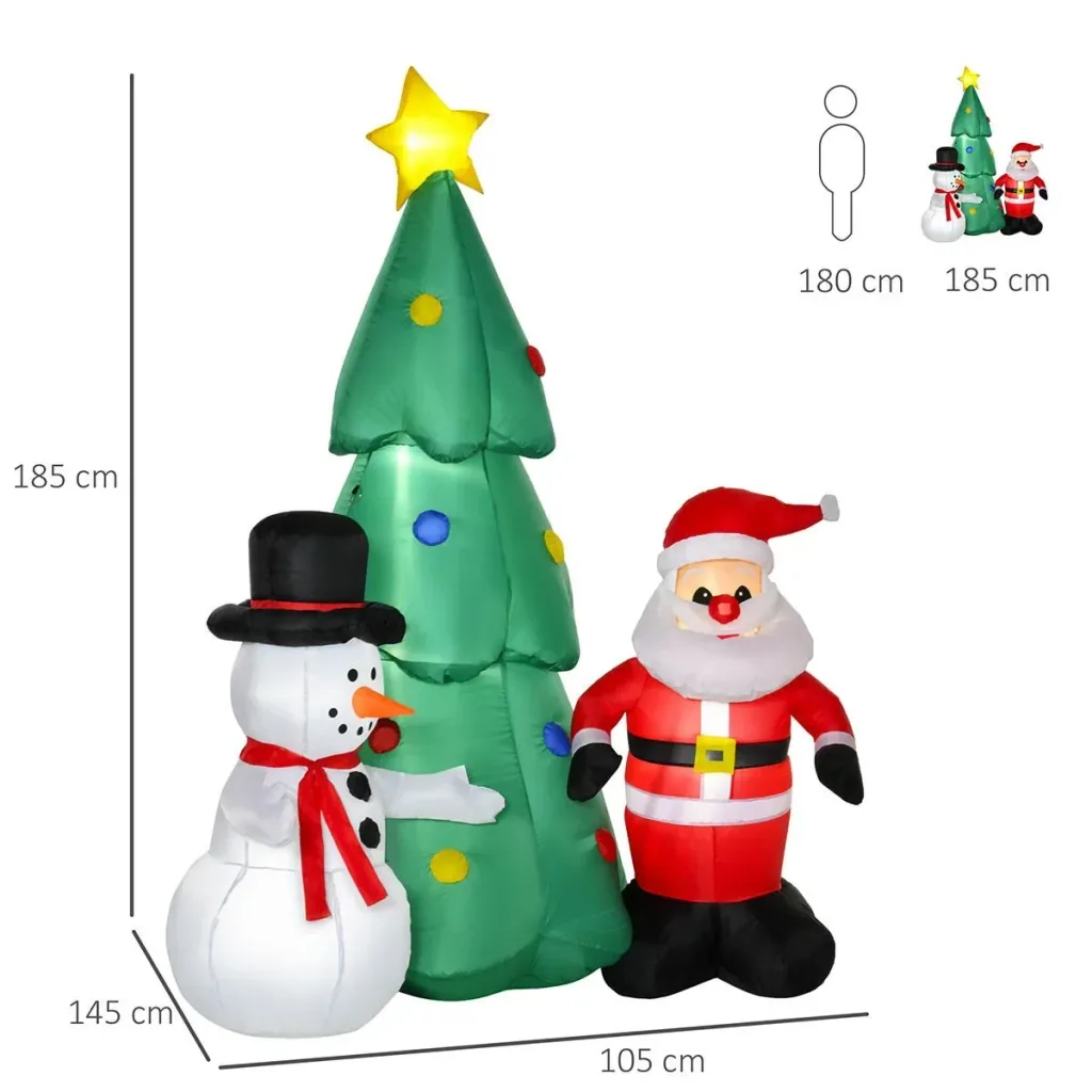 Inflatable Christmas tree 105 cm x 145 cm x 185 cm | Aosom.de