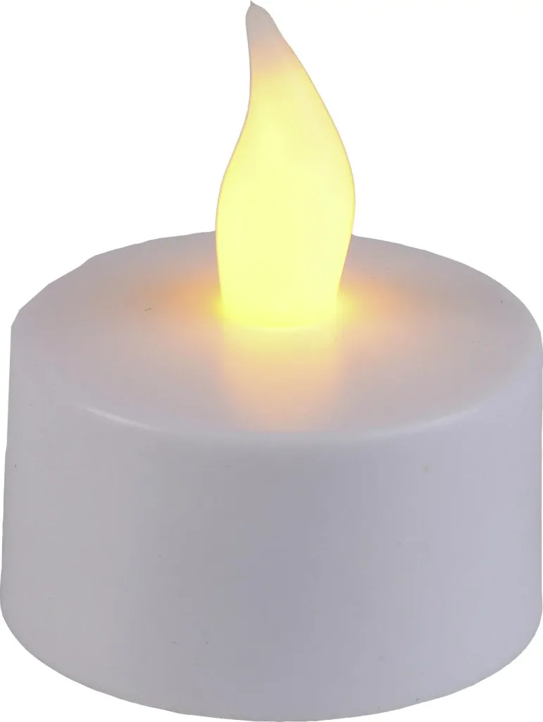 LED tealight set - 6 pieces, with charging station, white