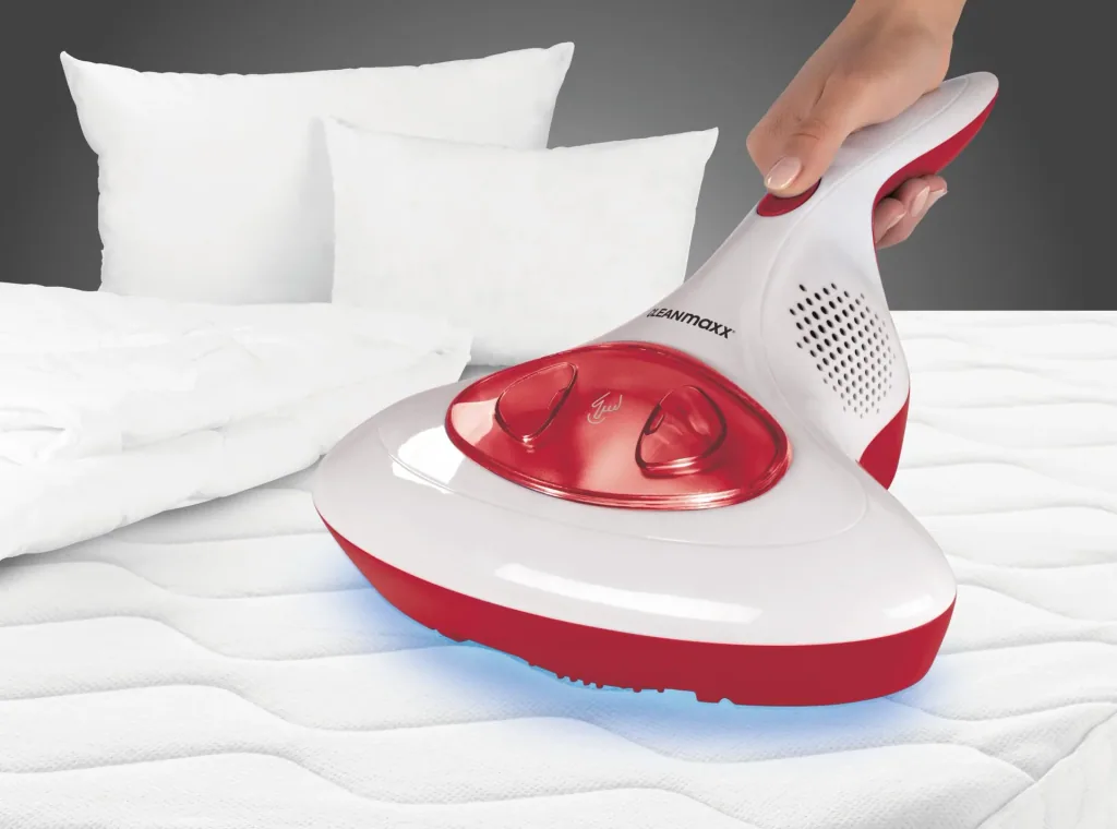 Cordless mite handheld vacuum cleaner with UV-C light 14.8V red/white