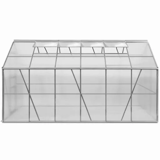 Aluminum greenhouse 11.73 m³ with 4 skylights
