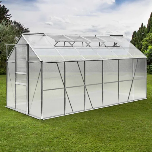 Aluminum greenhouse 11.73 m³ with 4 skylights