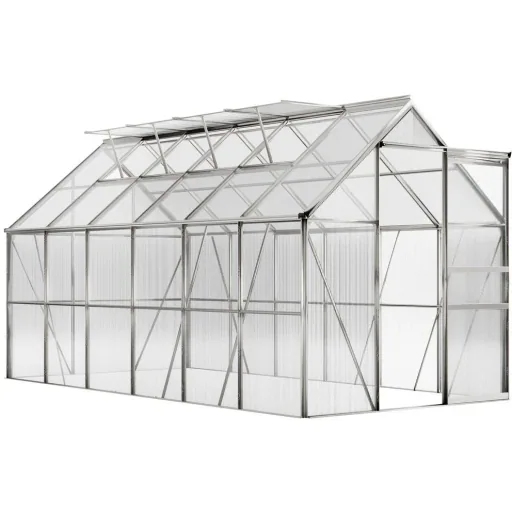 Aluminum greenhouse 11.73 m³ with 4 skylights