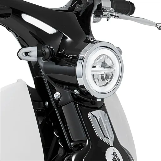 Elektrische scooter / retro-bromfiets "Turin" 45 km/h zwart/wit