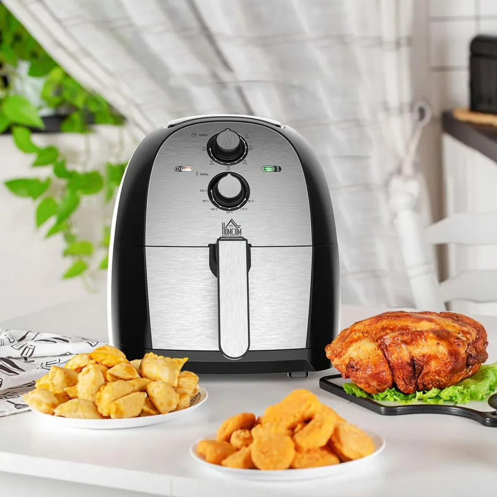 Air fryer frying basket 5L 1700W hot air fryer for frying, grilling, roasting, baking without fat PP aluminum silver