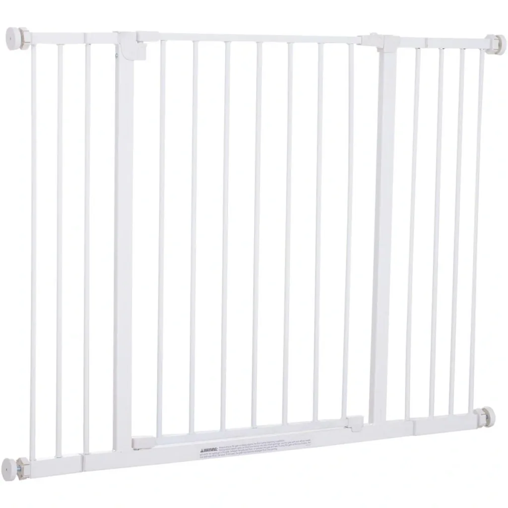 Dog barrier metal white 72-107x76 cm
