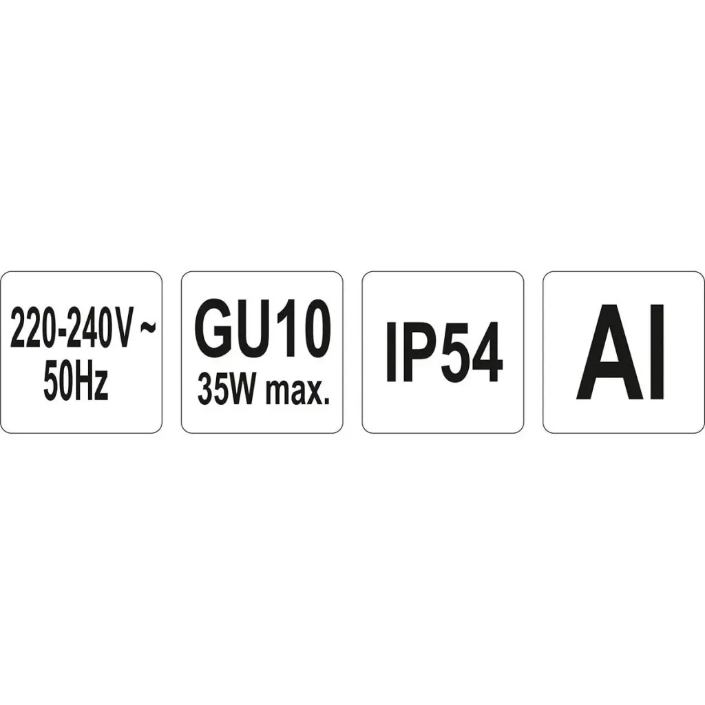 Garden spotlight GU10 - 4 pieces - IP54 - Black - 35W - Rotatable head