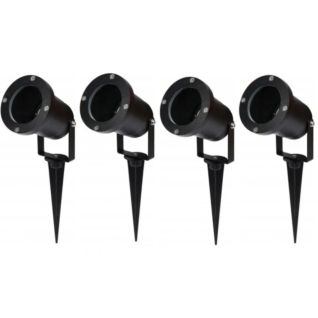 Garden spotlight GU10 - 4 pieces - IP54 - Black - 35W - Rotatable head
