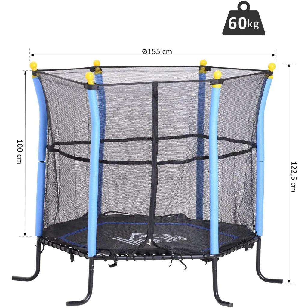 Trampoline children's garden trampoline with safety net edge cover Ø155cm up to 60kg