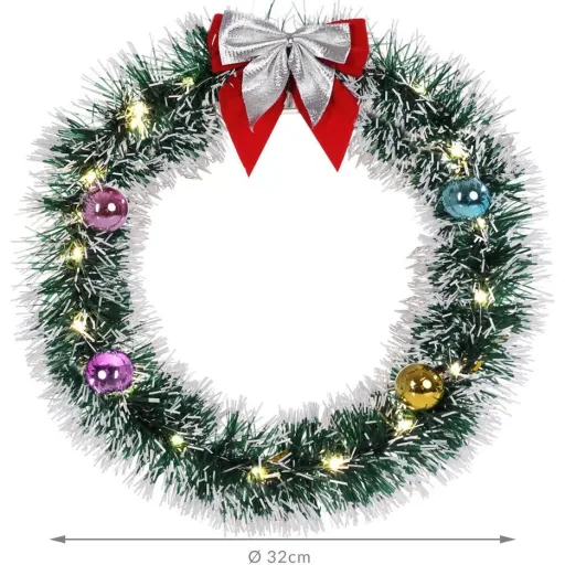 Christmas wreath - LED - Silver Ø32cm
