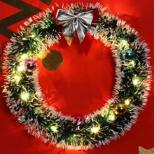 Christmas wreath - LED - Silver Ø32cm