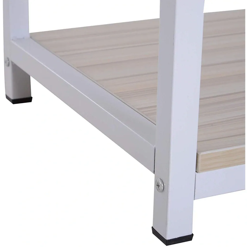 Coffee table, side table, sofa table, hallway table, Scandinavian wood + metal, natural + white, 100 x 40 x 44.5 cm