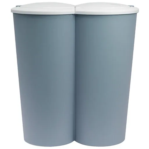 Dual waste bin for separating plastic waste blue 2x25L