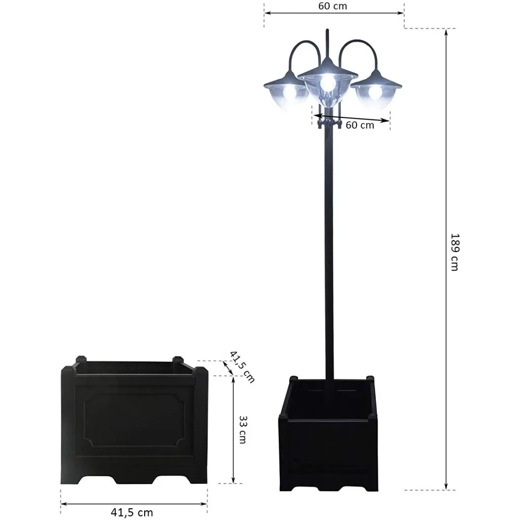 Solar lantern with flowerpot
