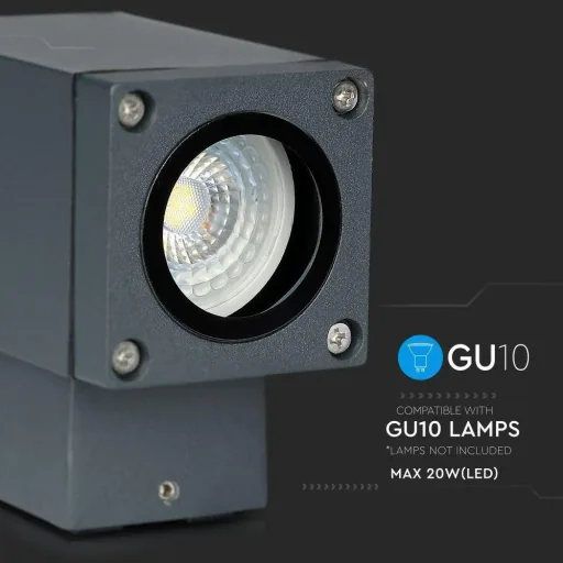 VT-841 Outdoor Wall Light - GU10 - Grey - IP44