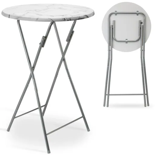 Folding table with marble look