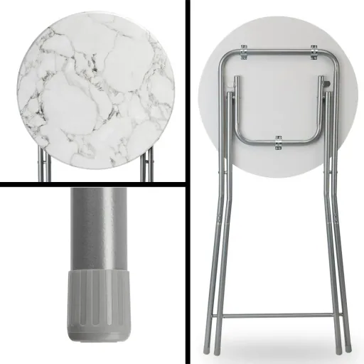 Folding table with marble look