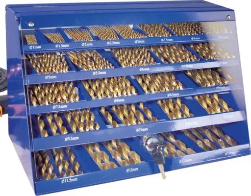 Titanium HSS twist drill set 188 pieces including small parts magazine