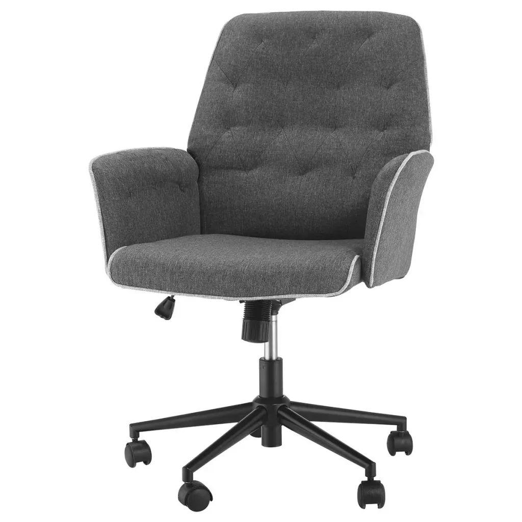 Office chair with rocker function, swivel chair, home office chair, height-adjustable desk chair, ergonomic 360° swivel wheels S