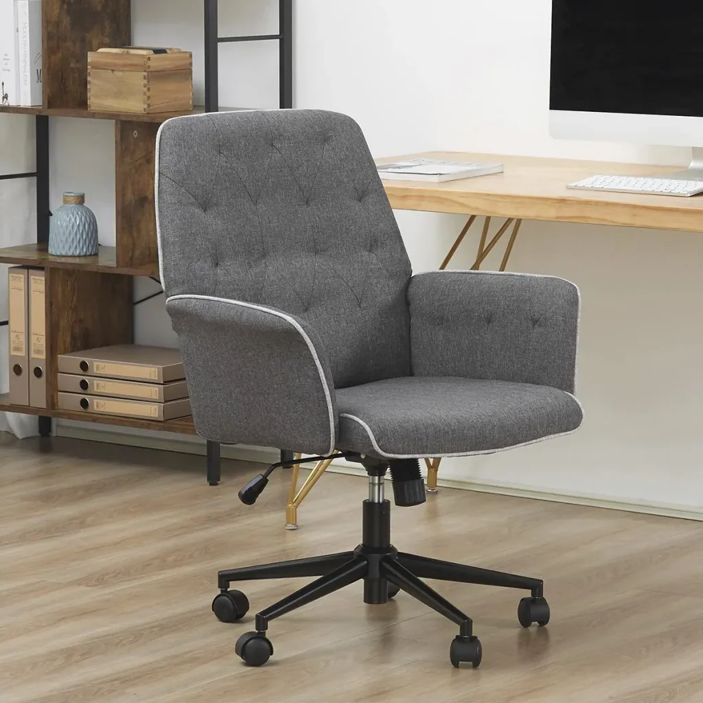 Office chair with rocker function, swivel chair, home office chair, height-adjustable desk chair, ergonomic 360° swivel wheels S