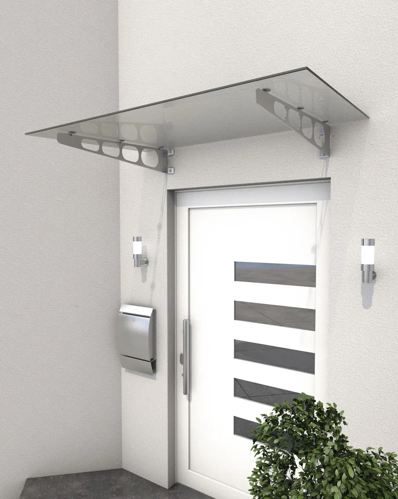 Stainless steel canopy HD/LT 140 clear, 140 x 90 x 16 cm, stainless steel, laminated safety glass (VSG) 8 mm clear