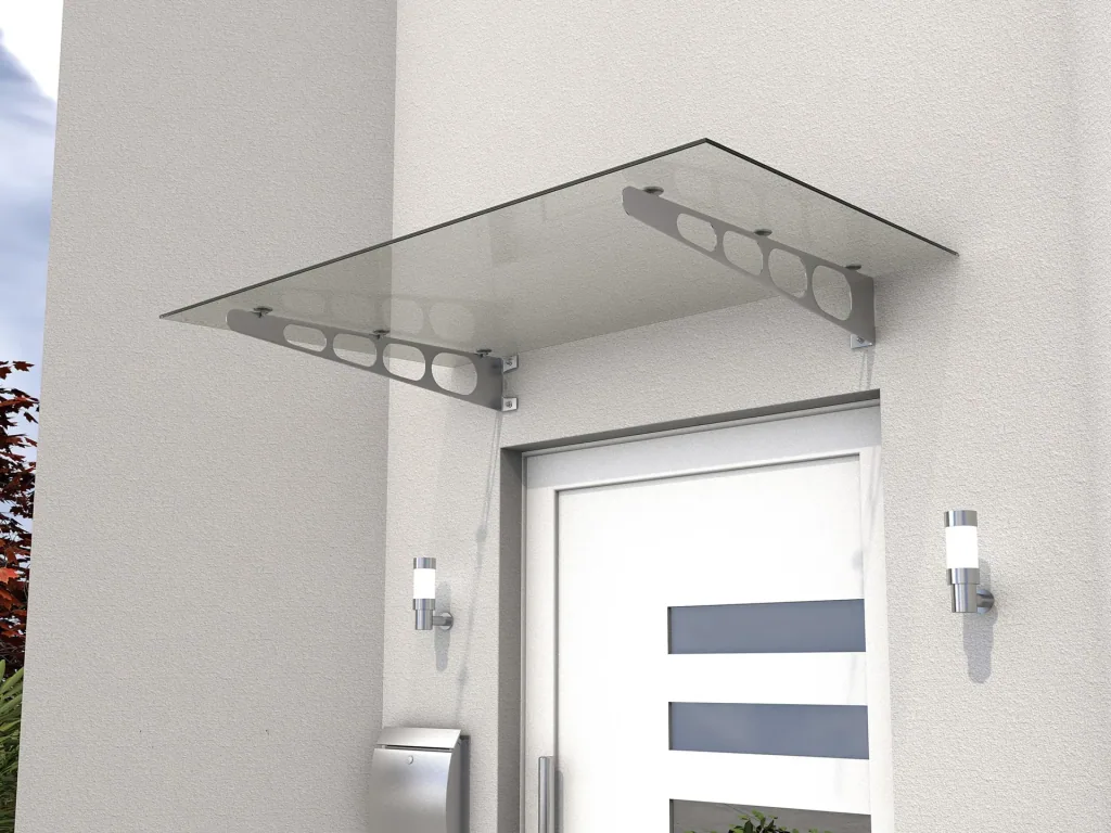 Stainless steel canopy HD/LT 140 clear, 140 x 90 x 16 cm, stainless steel, laminated safety glass (VSG) 8 mm clear
