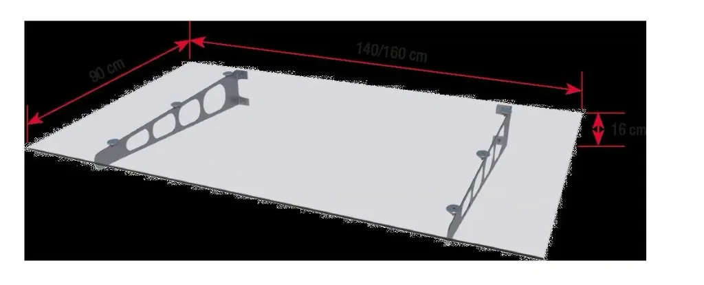 Stainless steel canopy HD/LT 140 clear, 140 x 90 x 16 cm, stainless steel, laminated safety glass (VSG) 8 mm clear