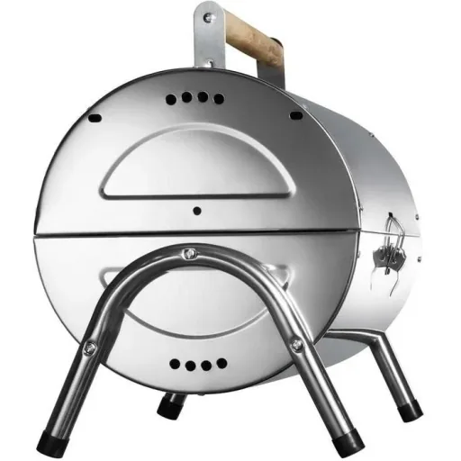 BBQ Collection Charcoal Grill - Cylinder - Chrome