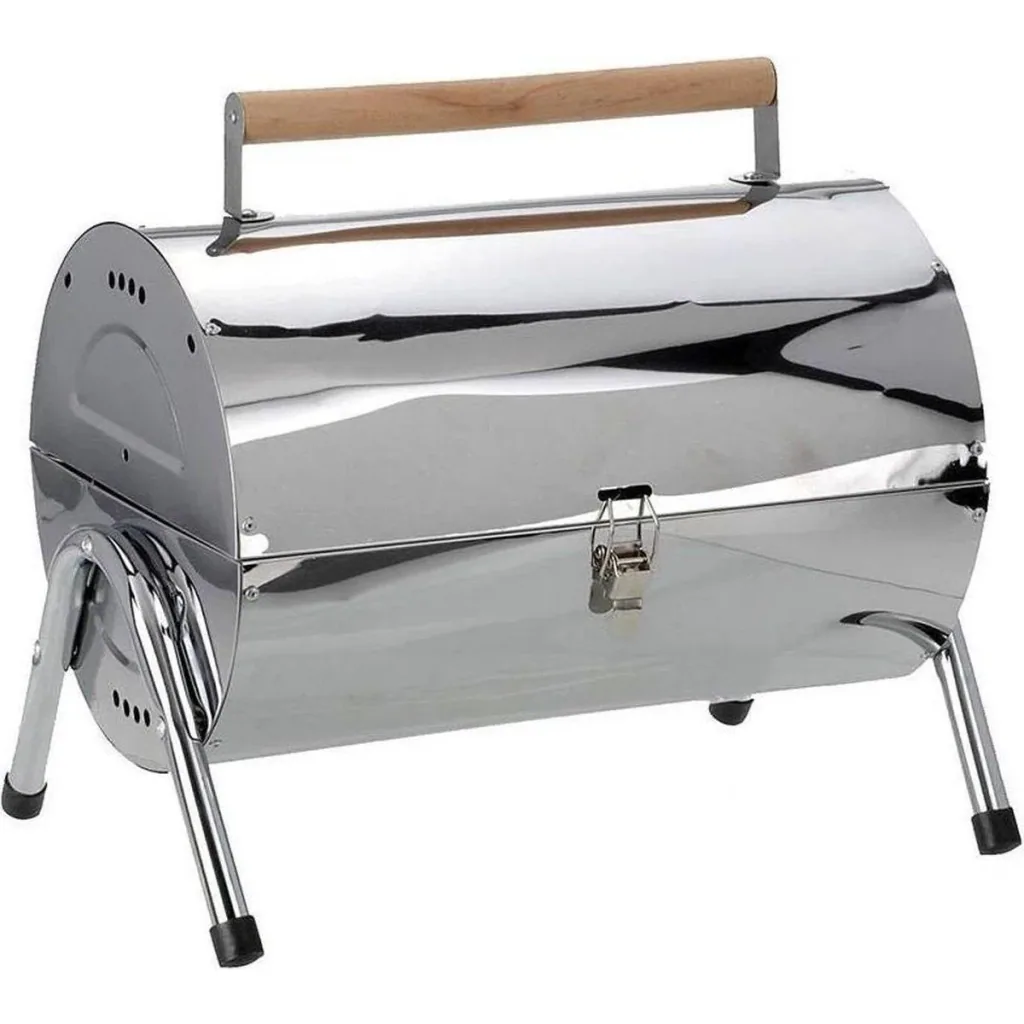 BBQ Collection Charcoal Grill - Cylinder - Chrome