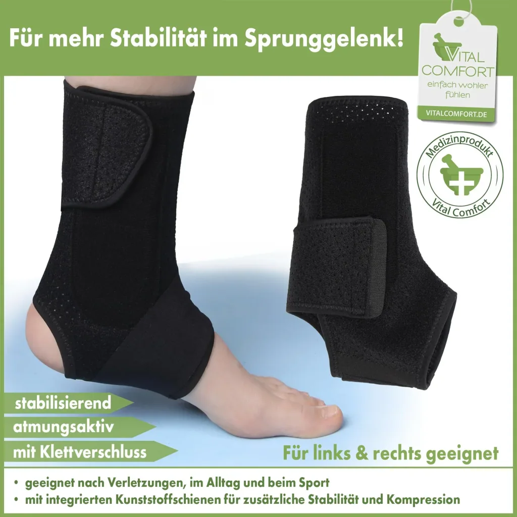 Active ankle support with Velcro fastener, universal size "Flexitek." Black