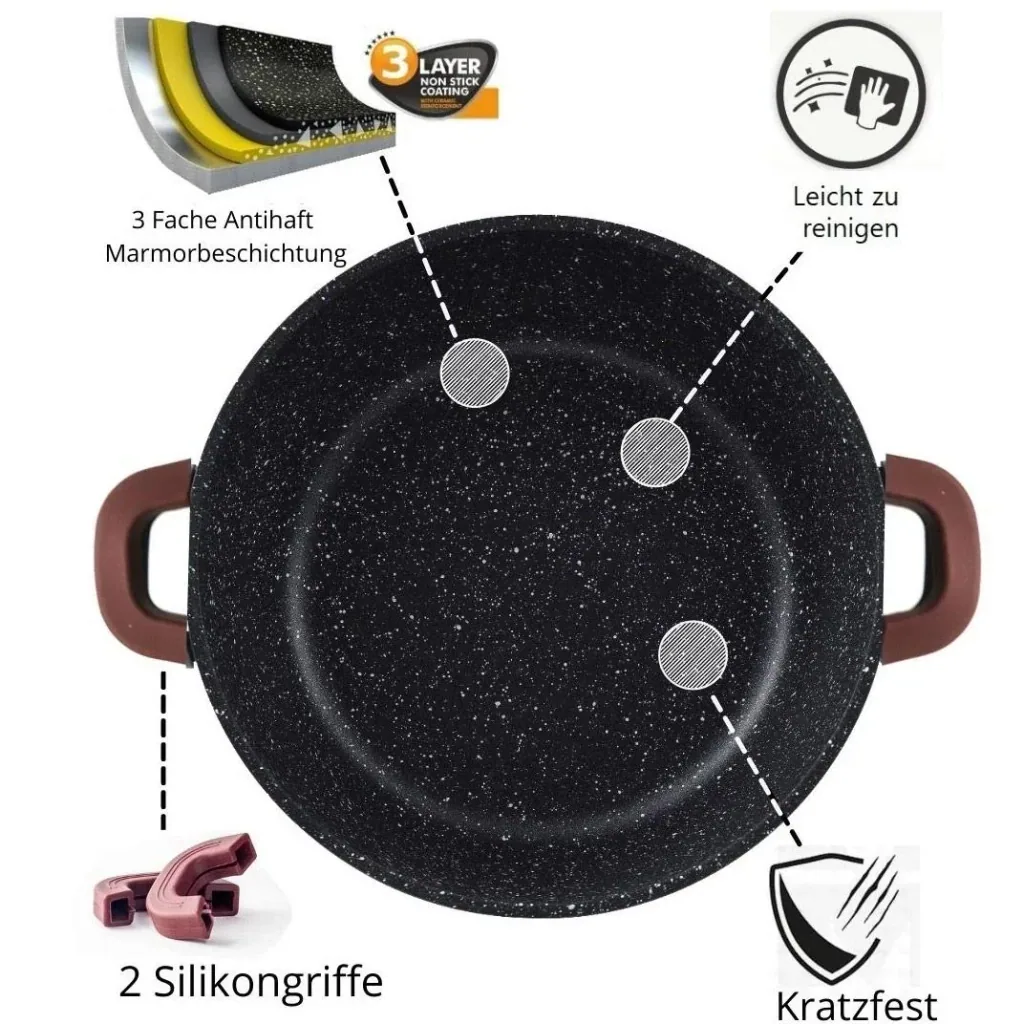 Platinum roasting pan - non-stick coating - 28 cm - Burgundy