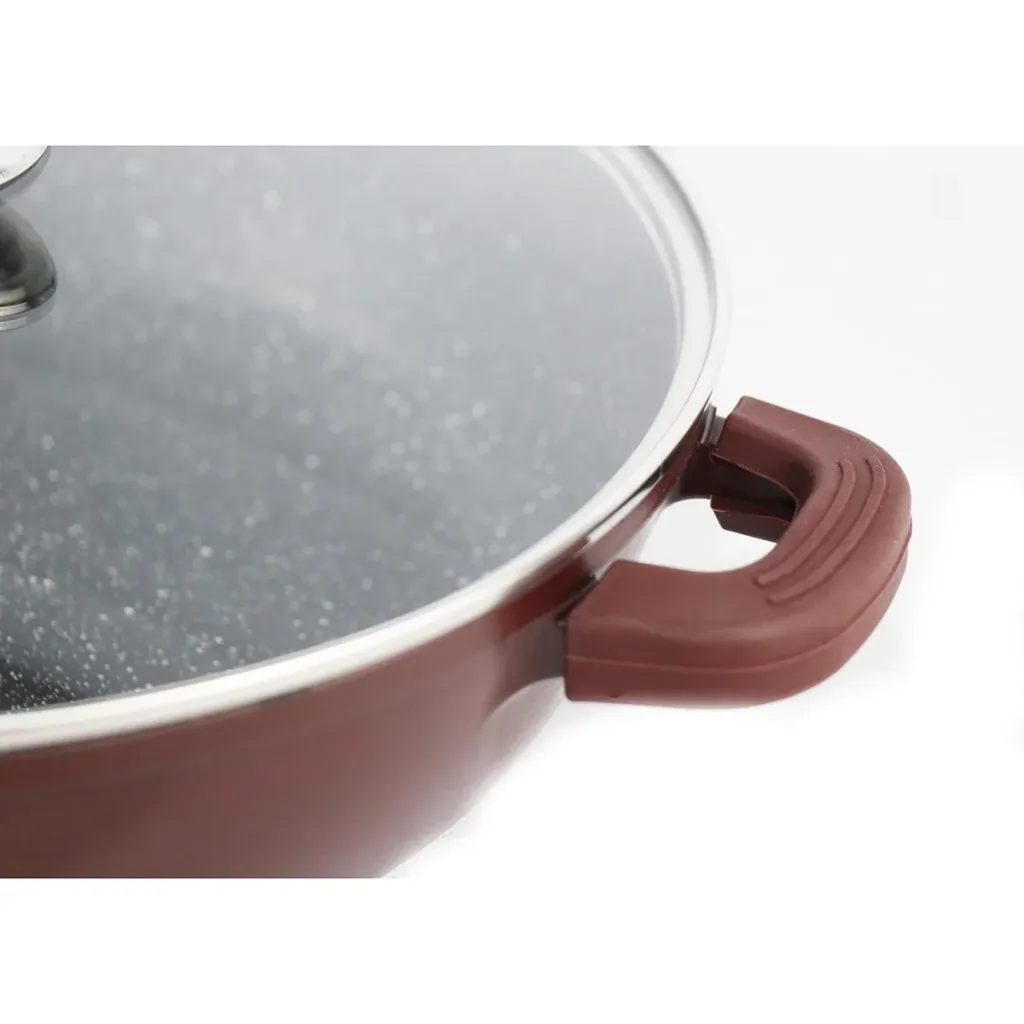 Platinum roasting pan - non-stick coating - 28 cm - Burgundy