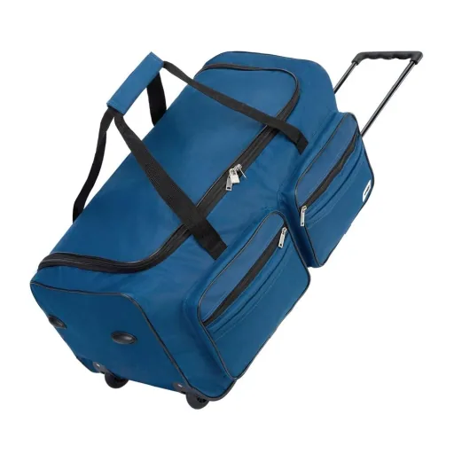 Travel bag with wheels blue 85 liters