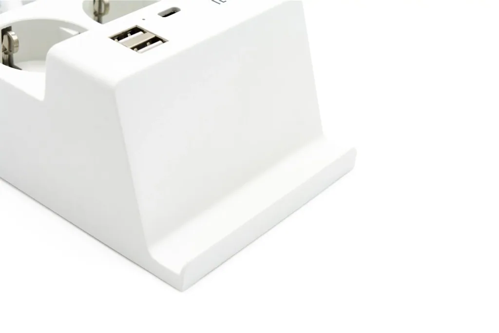 Table socket with USB-A and smartphone holder, 2-way