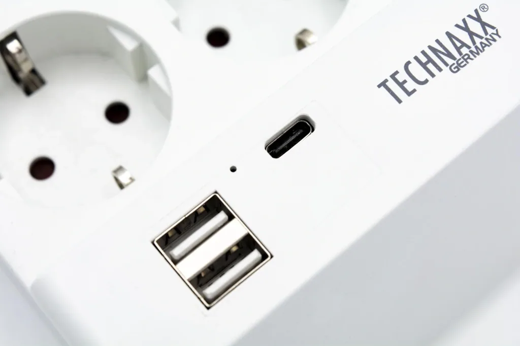 Table socket with USB-A and smartphone holder, 2-way