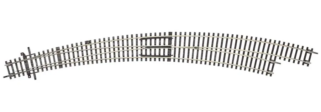 Curved switch right BWr9/10 without drive, radius of the main track and the branch track 826.4 mm (R9), curve angle 30°