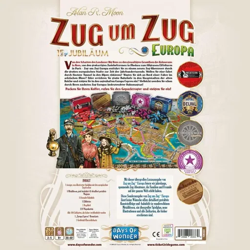 Board game Ticket to Ride Europe 15th Anniversary