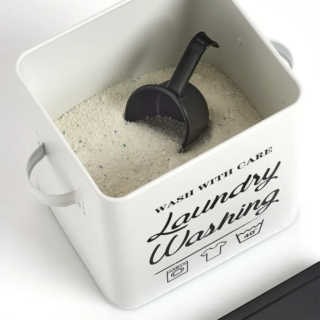 Washing powder box "Laundry", metal, white/black