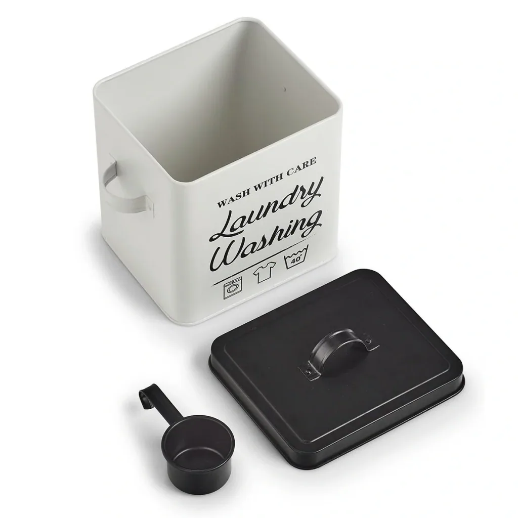 Washing powder box "Laundry", metal, white/black
