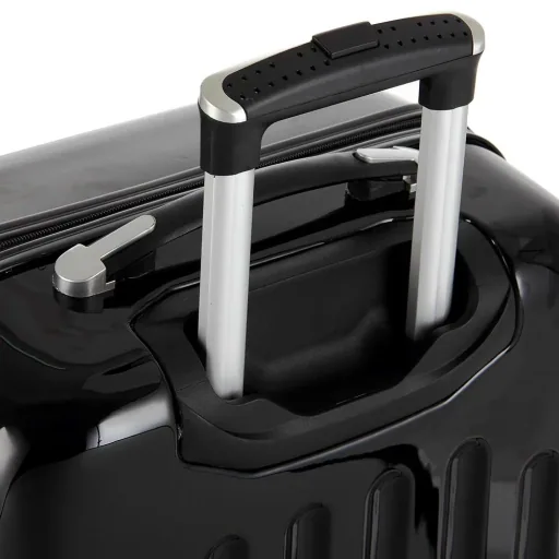 Hard shell suitcase 3 pieces luxurious black M/L/XL made of polycarbonate