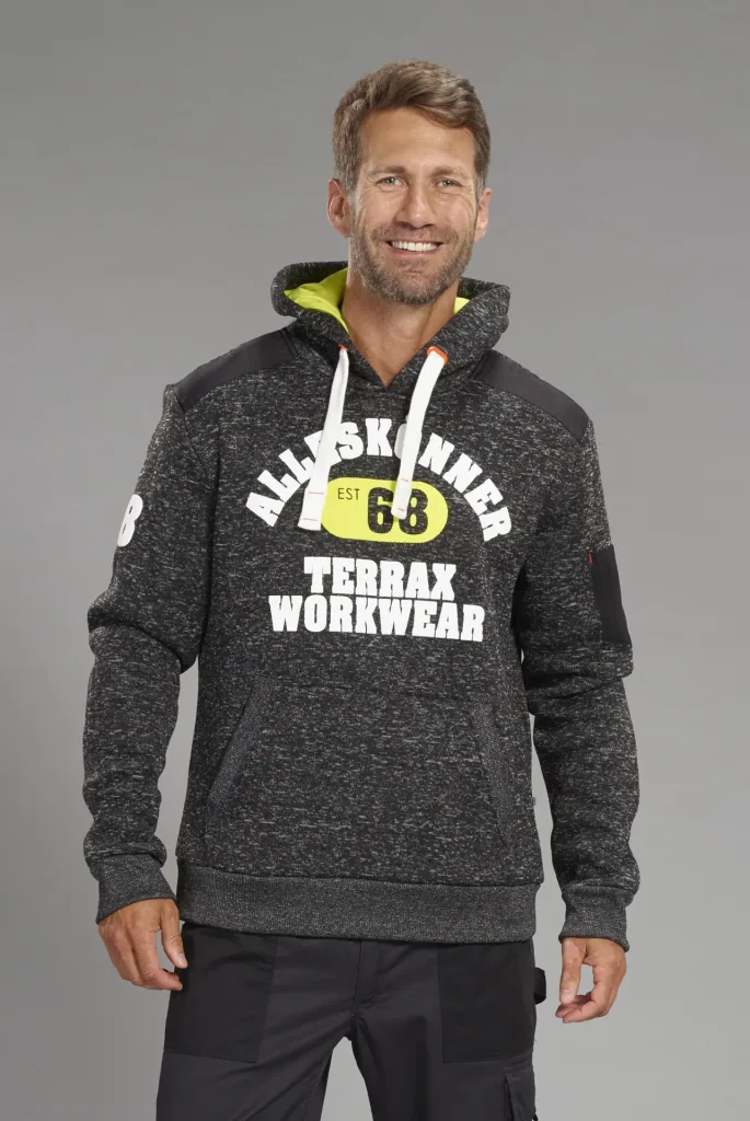Hoodie, color black/lime mottled, size M